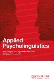 Applied Psycholinguistics Portada de Applied Psycholinguistics