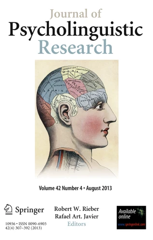 Journal of Psycholinguistic Research Portada de Journal of Psycholinguistic Research