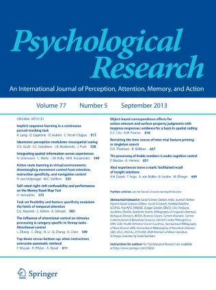 Psychological Research Portada de Psychological Research